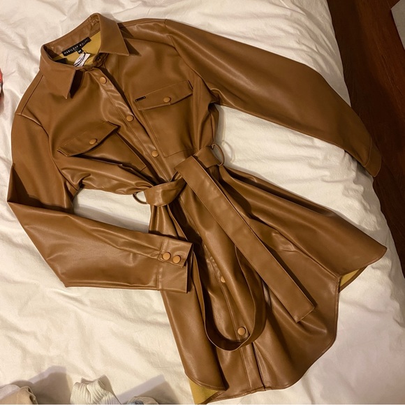 SAN FRANCISCO leather button jacket/dress - Picture 2 of 9